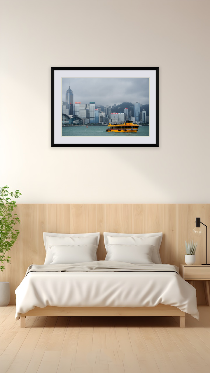 香港の朝霧に包まれたスターフェリー