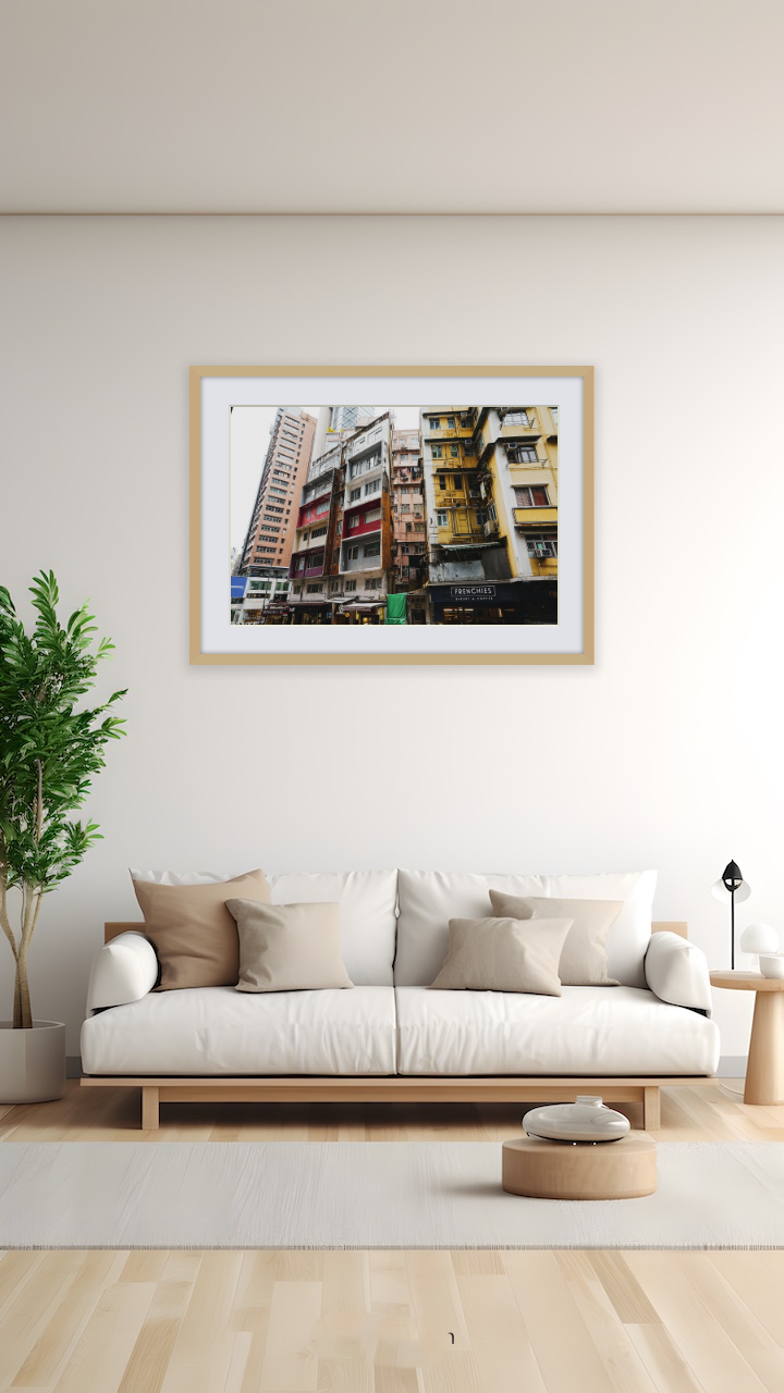 色彩豊かな香港の下町風景