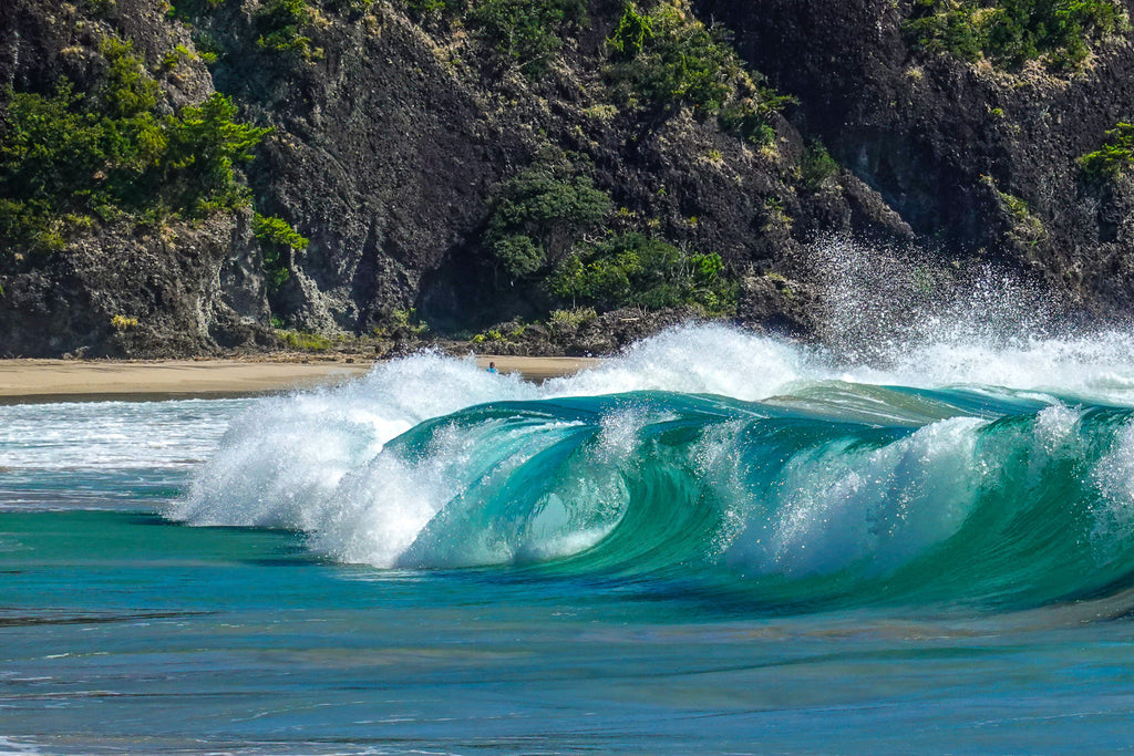 下田の美しい波が踊る海岸線